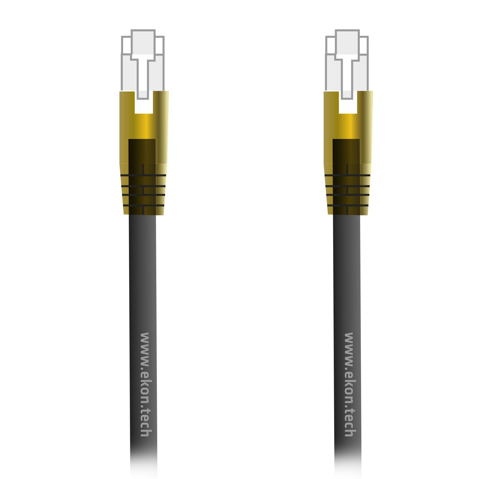 EKON UTP patch cable CAT 7 grey color, golden RJ45 connectors, cable length 3 m
