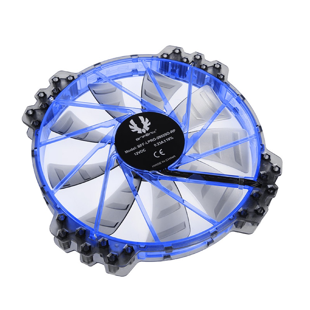 BitFenix Spectre PRO Fan - 200mm - Blue LED - Black (900rpm)