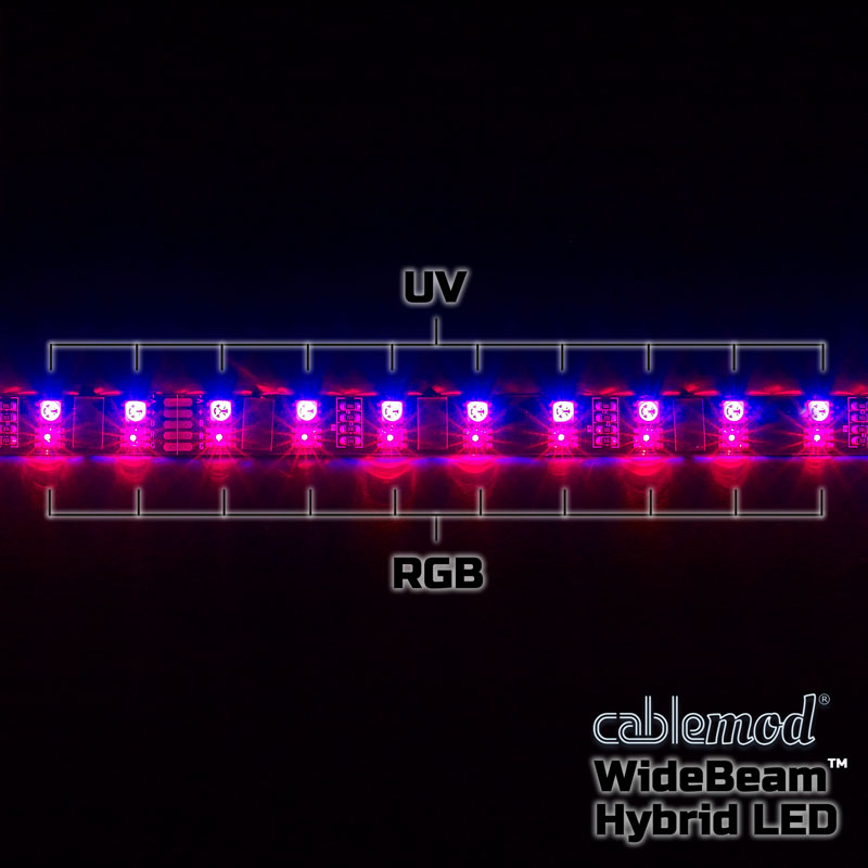 CableMod WideBeam Hybrid LED Kit 30cm - RGB/UV