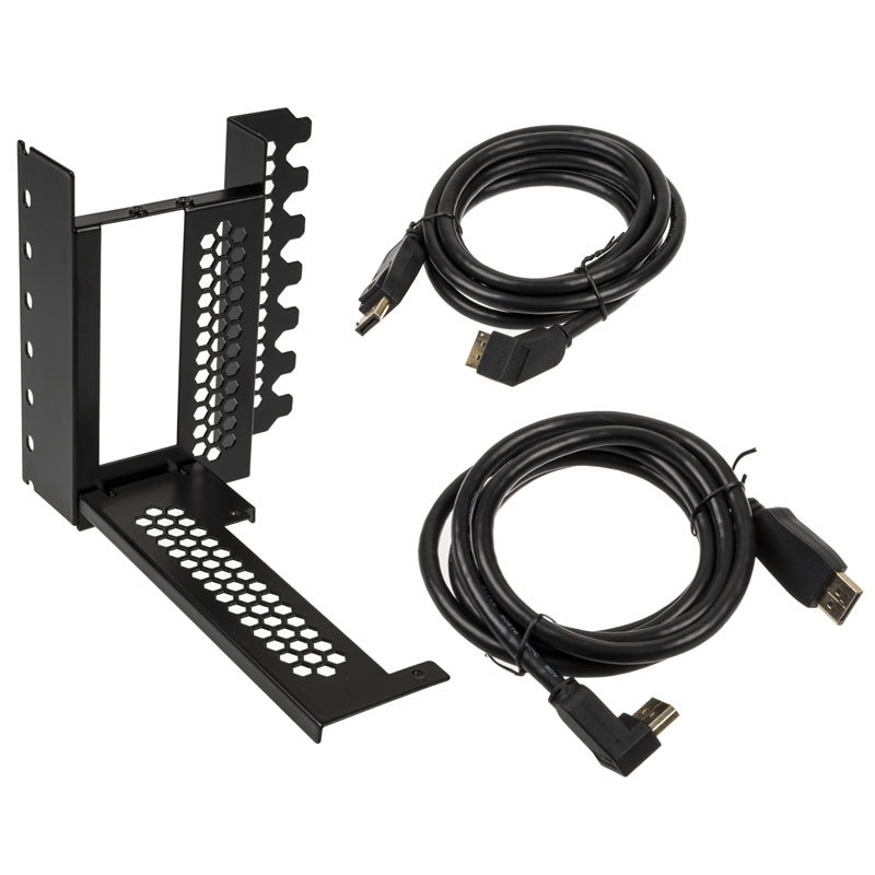CableMod vertical graphics card holder  with PCIe x16 Riser Kabel, 2x DisplayPort - black