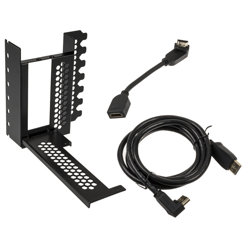 CableMod vertical graphics card holder  with PCIe x16 Riser Kabel, 1x DisplayPort, 1x HDMI - black