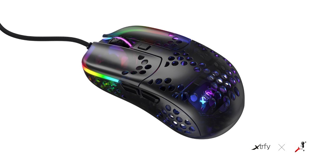 Xtrfy MZ1 RGB Rail Gaming Mouse, Black Transparent