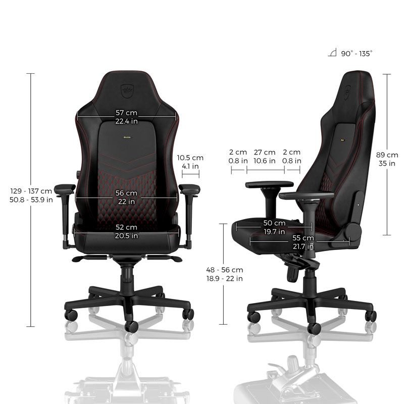 noblechairs HERO Real Leather Black/Red
