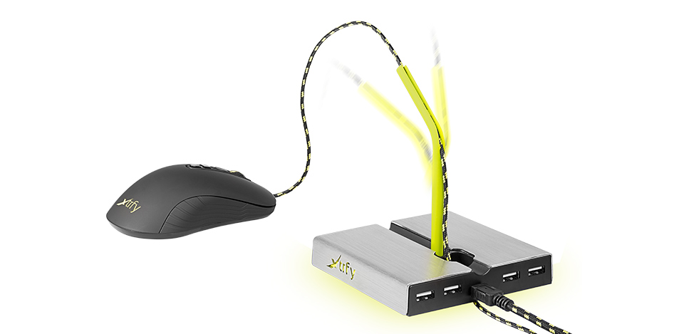 Xtrfy B1 Mouse Bungee with LED and USB Hub